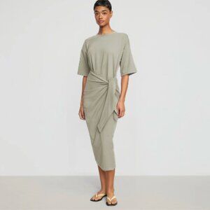 Noa Organic Cotton T-Shirt Wrap Dress in "Thyme," Size Medium - NWOT
